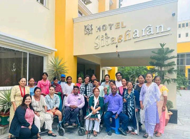 Human Rights Training and Capacity Building Program's Photo Session outside the hotel